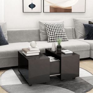 Furniture Limited - Salontafel 60x60x38 cm spaanplaat hoogglans grijs