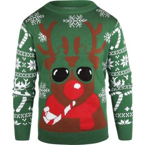 Rockerz kersttrui - Foute kersttrui dames/heren - ‘Rudolf The Rednose Reindeer’- Unisex - Perfecte pasvorm - Hoogwaardige kwaliteit - Duurzaam materiaal - Zachte stof - Jeukt niet - Inclusief geschenkverpakking - Kleur: groen - Maat: XL