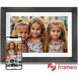 Digitale Fotolijst met Houten Frame en Glazen Display - 10.1 inch - Wifi en Frameo App - Energiezuinig - Digitale Fotokader - Digitaal fotolijstje - Full HD - 16GB uitbreidbaar tot 48GB - IPS Touchscreen