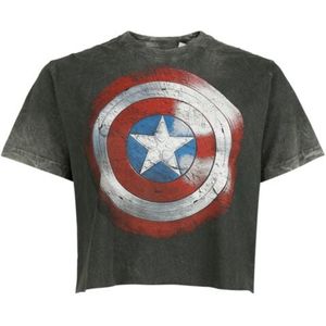 Captain America Vintage Shield Dames T-shirt - grijs - XL