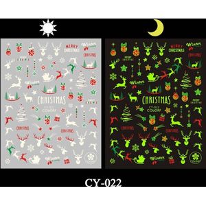 Kerst Nagelstickers - Kerstmis Nagel Stickers - Christmas Nail Art - Nagel Decoratie - Nagelversiering - Nageldecoratie - Glow in the dark - Nail Vinyls