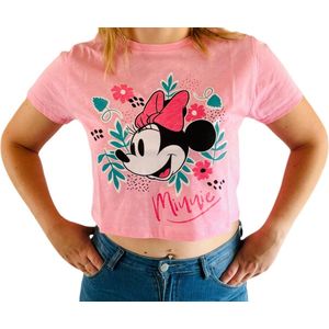 T-shirt crop Minnie Mouse - Pink - Large