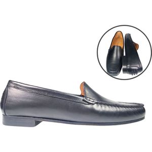 Stravers - Luxe Mocassins Leren Zool Maat 33 Zwart Dames Kleine Maten Instappers