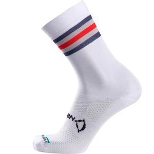 Nalini - Unisex - Fietssokken Zomer - LINEAR SOCKS - WHITE/RED BLUE - 41-43