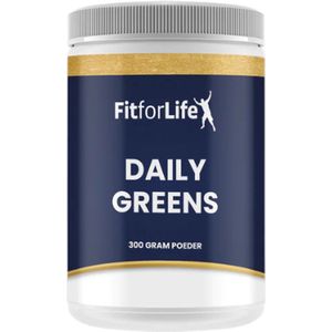 Fit for Life Daily Greens - Groente en fruit shake - Green juice - Rijk aan vitamines en mineralen - Bevat o.a. chlorella, spirulina, tarwegras en vezels - Met probiotica Lactospore - 27 soorten groenten en fruit - Poedervorm - 300 gram (30 doses)