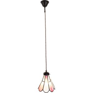 LumiLamp Hanglamp Tiffany 18*15*115 cm E14/max 1*25W Roze Glas, Metaal Hanglamp Eettafel Hanglampen Eetkamer