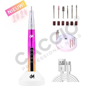 CACCIO® NAILS - Elektrische nagelvijl - Elektrische nagelfrees - 65W Draadloze Nagelfrees-Incl.6 bitjes/schuurrolletjes-Vibratievrij-Geluidvrij-2024 Nieuw-Manicure/pedicure voeten en handen Acrylnagels-Gelnagels - Nagels - Nail Drill Machine
