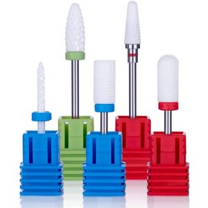 5-delige Premium Keramische Nagelfrees Bit Set - Professionele Slijpkop Set voor Manicure en Pedicure - Wit