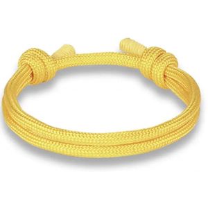 Verstelbare -armband -geel- Schuifkoord- Textiel- Charme Bijoux