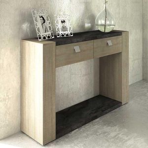 Sidetable - Iris - Grijs Beton - 2 Lades - Spaanplaat