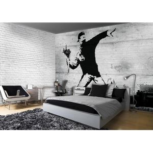 Banksy Graffiti Concrete Photo Wallcovering