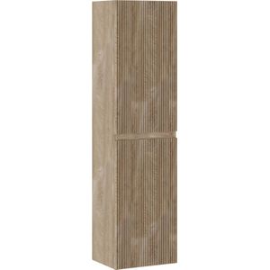 Badplaats Badkamerkast Thermis 40 x 30 x 150 cm - Licht Eiken - Hangende Kolomkast met 2 Deuren