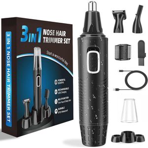 Draadloze 3-in-1 Haartrimmer voor Neus, Oren en Wenkbrauwen - Professionele Pijnloze Trimmer voor Mannen en Vrouwen