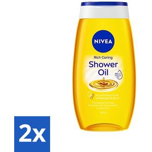 2 x NIVEA - Doucheolie - Natuurlijke Doucheolie - 200 ml - Doucheolie - NIVEA - Natuurlijke Oliën - Zachte Huid - Hydratatie