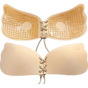 New Age Devi - Plak bh push up - push up plak bh - siliconen bh - onzichtbare bh - zelfklevende bh - beige - cup A