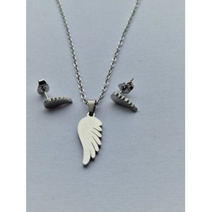 SALE - UITVERKOOP - Sieraden set dames – Ketting – Oorbellen – Staal – Zilverkleurig – Moederdag - Cadeau voor haar