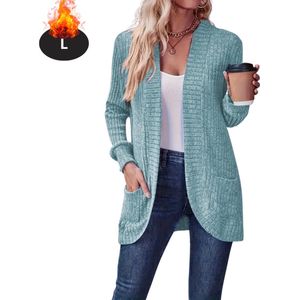 Bovista Vest Dames - Sweater - Sweaters - Hoodie - Warme Trui - Lang - Lichtblauw - S