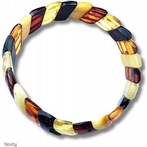 Novity® | BALTIC AMBER BRACELET LOVELY MULTICOLOURED AS A GIFT + FREE