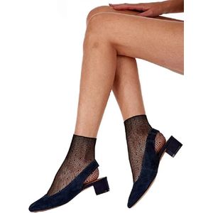 Pretty Polly Sokje - Visnet - Dames Enkelsokje -met Stipjes - One Size - Zwart