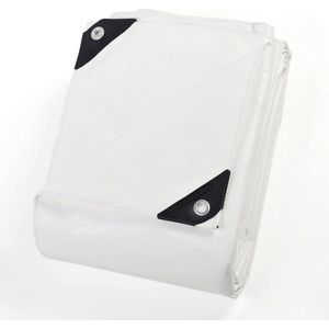 Afdekzeil waterdicht 4m x 4m wit - geweven zeil 160g/m² - multifunctioneel - scheurvast - UV-gestabiliseerd - schimmelbestendig met inslagringen transparent tarp