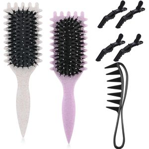 Bounce Curlborstel - krullend haar - haarstylingborstel - krulborstel - wildzwijnhaar - voor het vormen en definiëren van krullen voor vrouwen