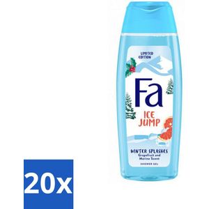 Fa - Douchegel - Winter Splashes Ice Jump - Frisse Geur & Verfrissing - Verzorgend - 250 ml - Bulkverpakking - 20 stuks