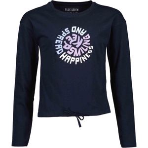 Blue Seven-Girls knitted T-shirt-Dark Blue