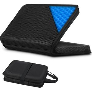 Gel Zitkussen met Honingraat Design - Dubbele Dikte Egg Gel Kussen - Coccyx Pijnverlichting - Drukverlichting voor Auto, Bureaustoel, Woonkamer, Rolstoel en Stoel (Zwart)