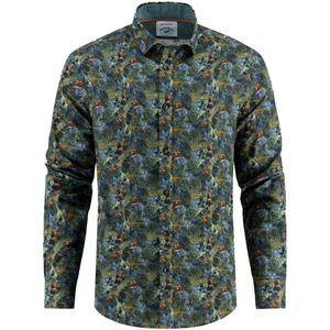 A Fish Named Fred - Overhemd - Groen - Geprint - Katoen