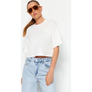 Trendyol TWOSS23TS00038 Volwassenen Vrouwen T-shirt - ecru - S