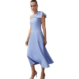 Trendyol Zwarte A-Lijn Strik Gedetailleerde Geweven Elegante Avond- En Nachtjurk Tprss24El00105