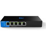 Linksys - LGS105P - Netwerk Switch - PoE+ Switch - 1000 Mbps - 5-Poorten
