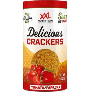 XXL Nutrition - Delicious Crackers - 13,9% Eiwit, Proteïne Snack - 1 x 13 Crackers - Tomaat / Paprika - 1 Pack