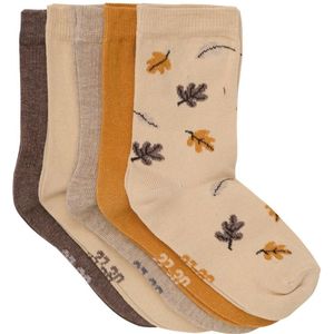 Minymo Kinder Socke Socks with Pattern (5-Pack) 6022 Silver Mink Melange-27-30