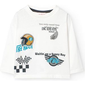 Boboli Knit T-shirt Met Lange Mouwen Wit 12 Months Jongens