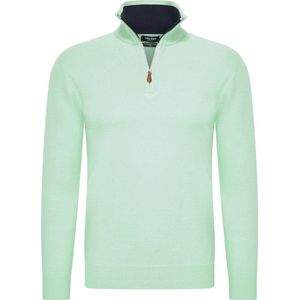 YVES ENZO Half Zip Heren sweater - Schipperstrui met rits - Coltrui Heren - Heren Trui - Maat XXL- Mint
