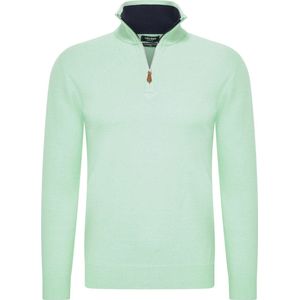 Heren trui Cashmere touch - Schipperstrui met rits - Coltrui Heren - Longsleeve Shirt - Sweater Heren - Maat XXL- Mint