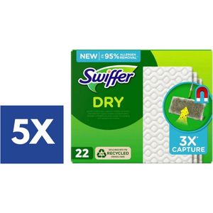 Swiffer Dry Cleaning Refill stofdoekjes - 110 stuks (5 x 22 doekjes) - Antistatisch - Swiffer doekjes