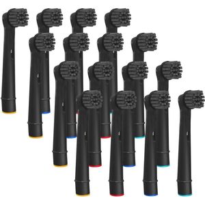 16 Stuks Bamboehoutskool Elektrische Tandenborstelkoppen voor Volwassenen en Kinderen