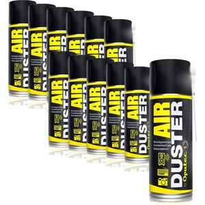 Oputec - Air Duster - Drukluchtspray - 12 x 400 ml - Toetsenbord Reiniger met Verlengstuk