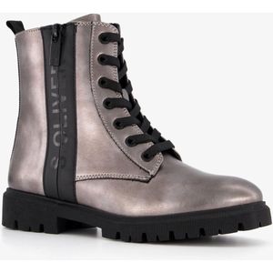 s.Oliver dames veterboots metallic grijs - Maat 38