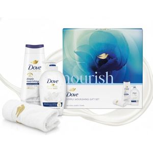 Dove Deeply Nourishing Geschenkset – Douchegel & Handzeep – Verzorgingsset voor Haar & Huid – Cadeauset voor Vrouwen