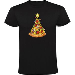 Pizza kerstboom Heren T-shirt - kerst - feest - eten - kerstboom - feestdagen - kerstmis - cadeau - grappig - kerstshirt