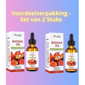 Batana Olie Haargroei 100% puur – 2 Stuks in de Verpakking - Stimuleert Haargroei & Herstelt Haaruitval – 60 ml Pipetfles - Wenkbrauw & Wimperserum – 100% natuurlijk - Duopack