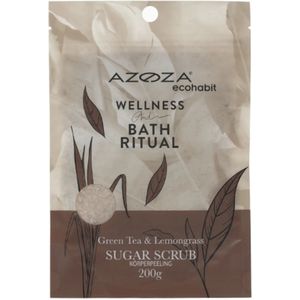 Azoza Ecohabit - Sugar Scrub - Green tea & Lemongrass | 1x 150g - Wellness and Bath Ritual | Bodyscrub - Peeling