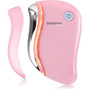 Gezichtsmassageapparaat met LED Rood Licht en Warmte Therapie - USB Oplaadbare Gua Sha Roller voor Huidverzorging