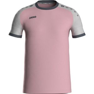 Jako - Iconic Shirt - Korte Mouw - Antiek Roze / Zachtgrijs / Antra Light - 100% Gerecycled Polyester