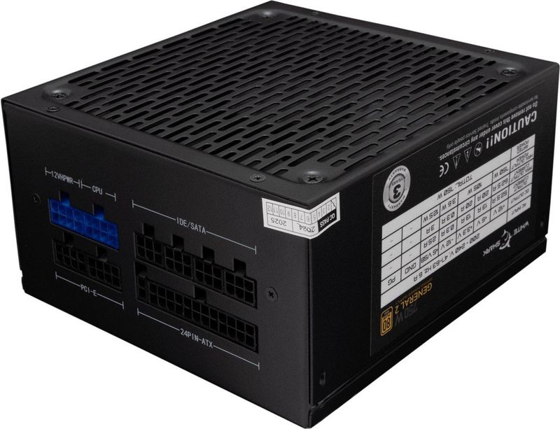 White Shark - GENERAL-2 GPSU-750W - PC Voeding - Zwart - 750W - 80 PLUS GOLD