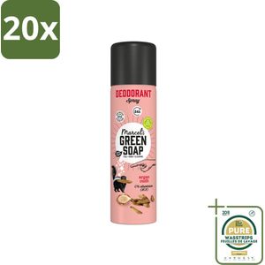 20 x Marcel's Green Soap - Deodorant Spray - Argan & Oudh - Langdurige frisheid - 150 ml - Grootverpakking - Deodorant Spray - Argan Oudh - Langdurige Frisheid - Natuurlijke Deodorant - Vegan Deodorant