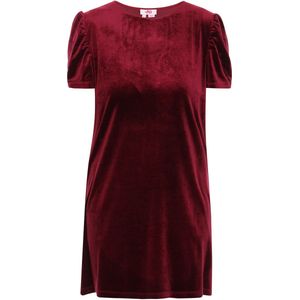 MYMO - Jurk - Bordeaux - Fluweel/Nicky Velours - Korte Lengte